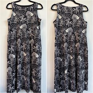 J. Jill Wearever Collection Tropical Sleeveless Midi Dress